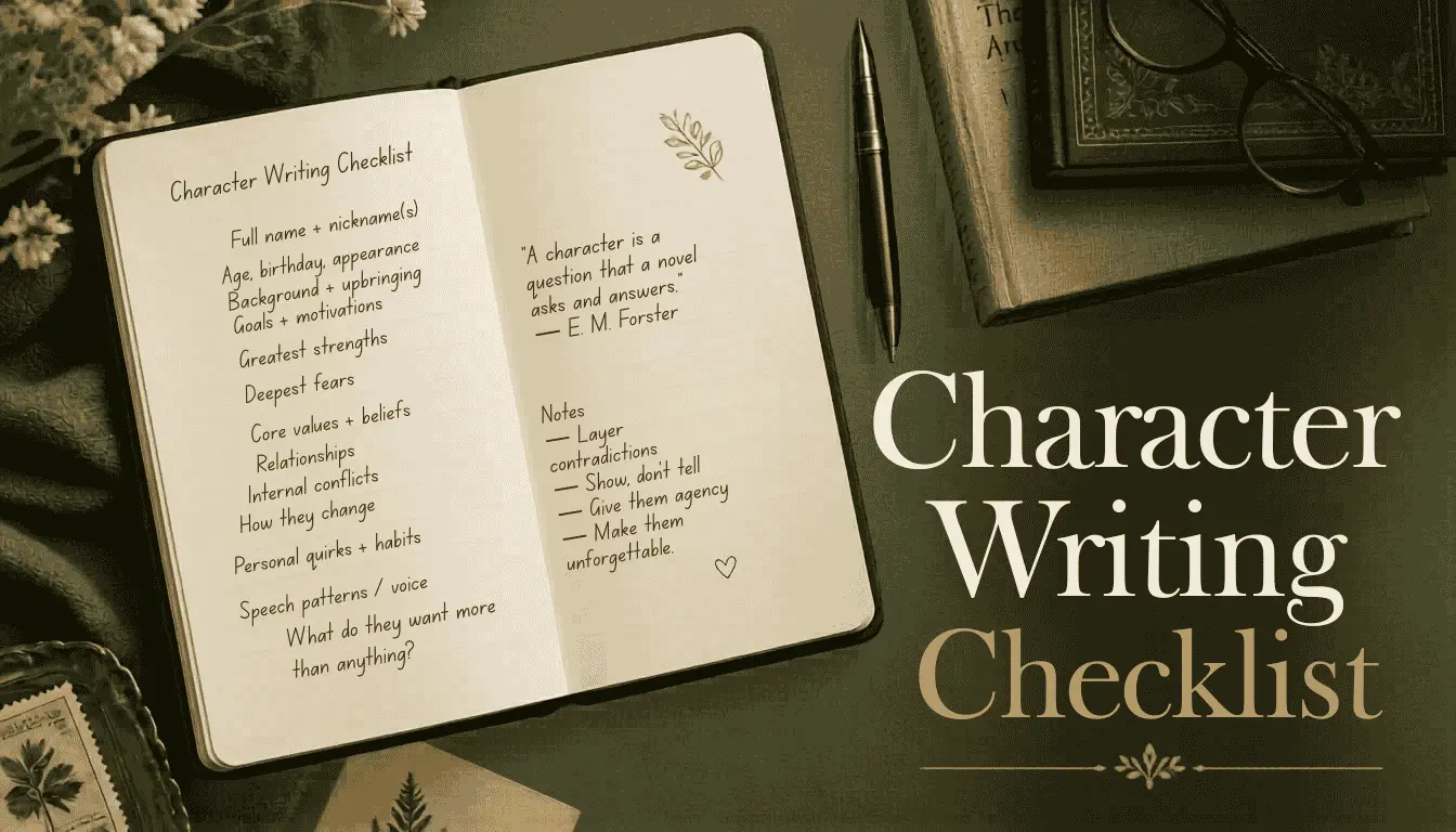 Character Writing Checklist Before You Publish